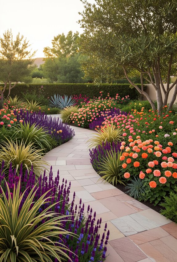 sunset flower color blending