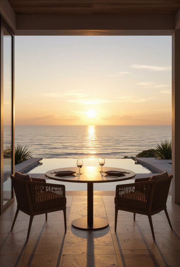 sunset framing panoramic dining design