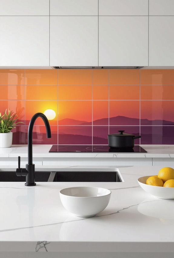 sunset gradient artistic backsplash
