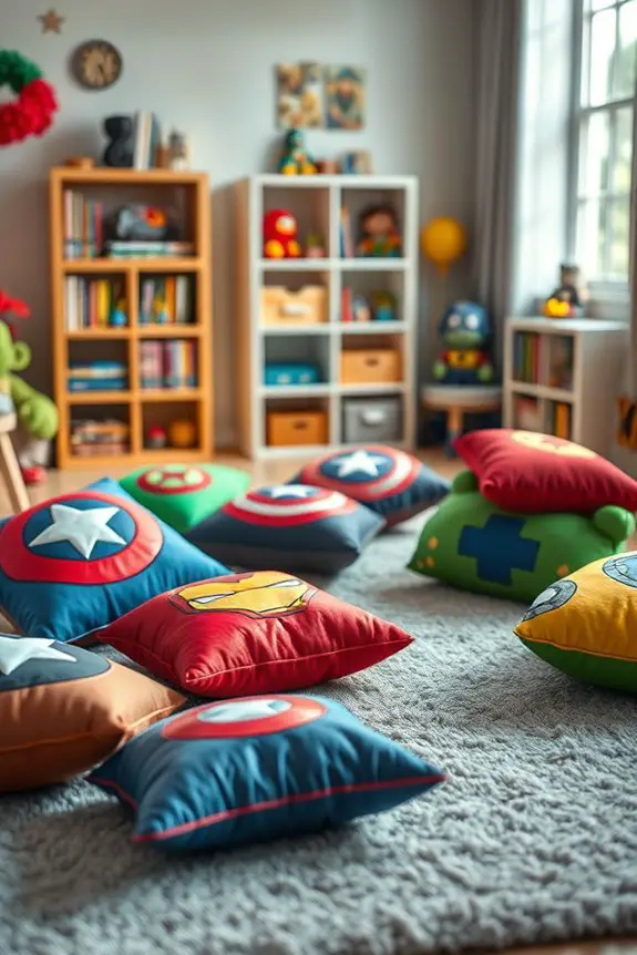 superhero themed floor cushions