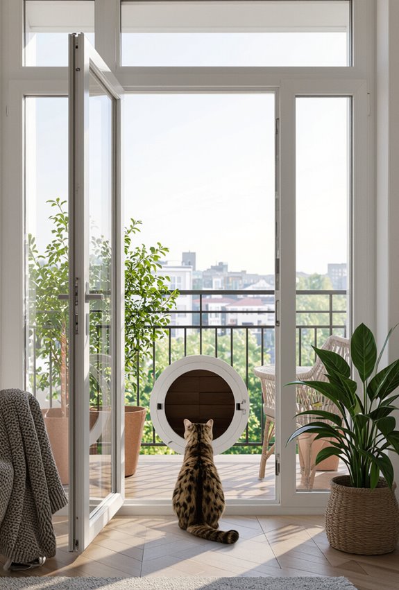 supervised window to balcony catdoor