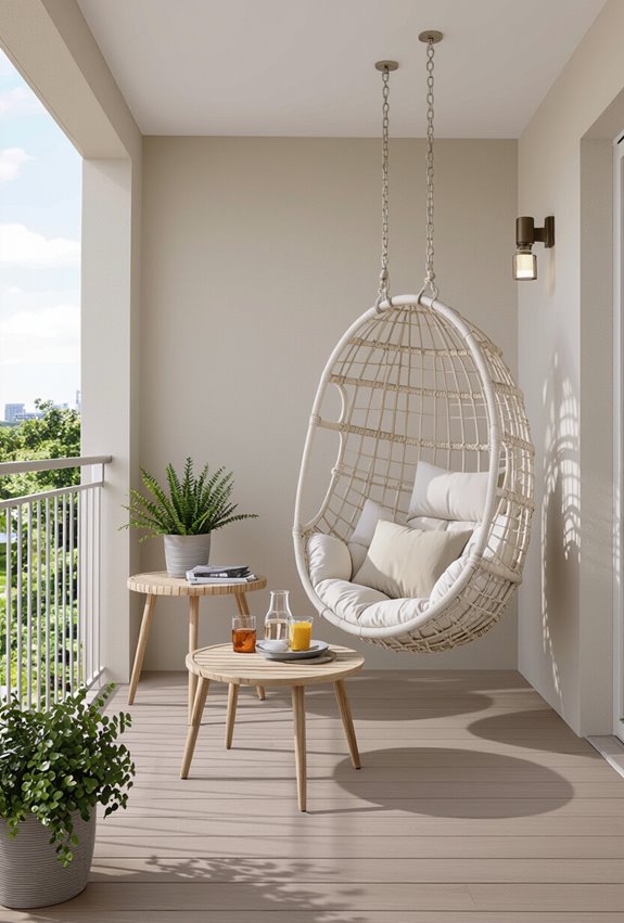 suspended lounge dining setup