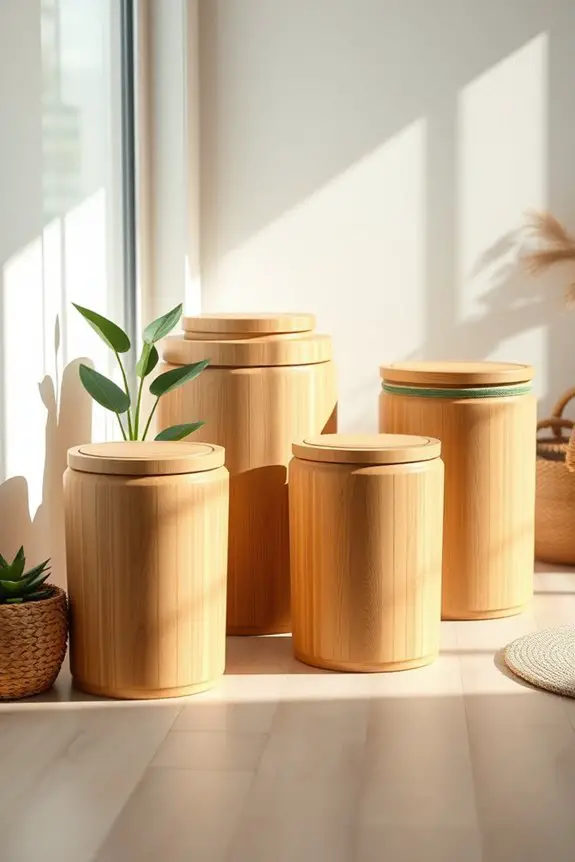 sustainable bamboo dustbins aesthetics