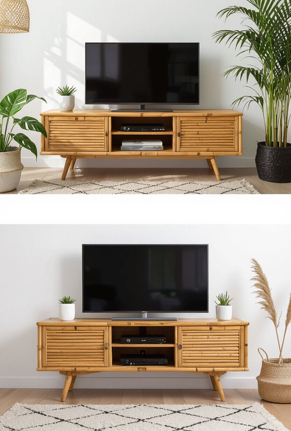sustainable bamboo media consoles