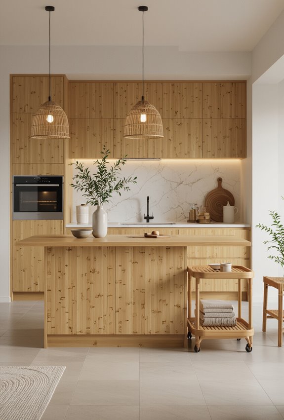 sustainable bamboo mobile kitchen island