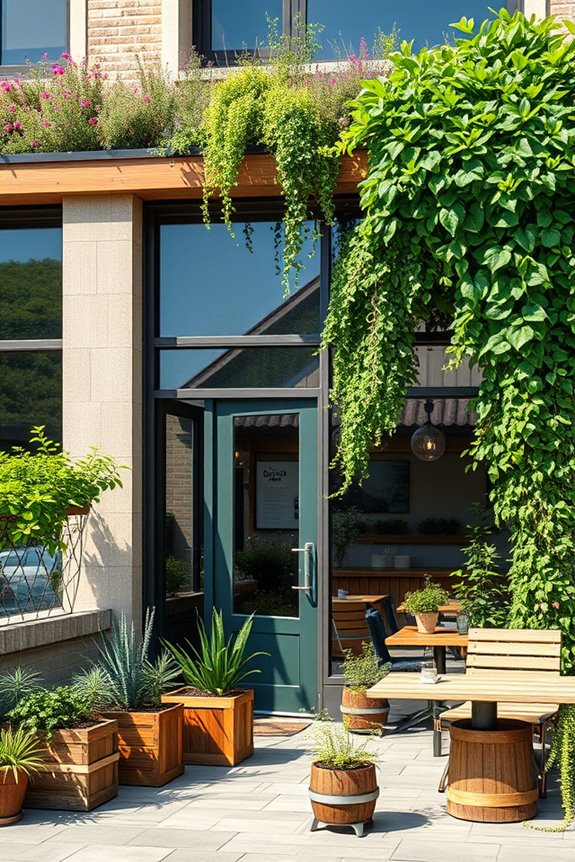 sustainable cafe green roofs