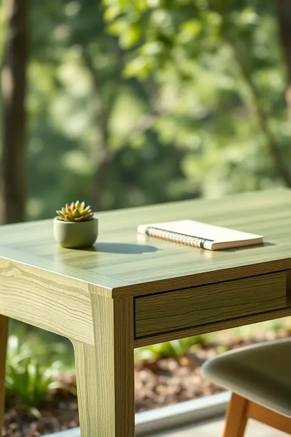 sustainable contemporary green desk