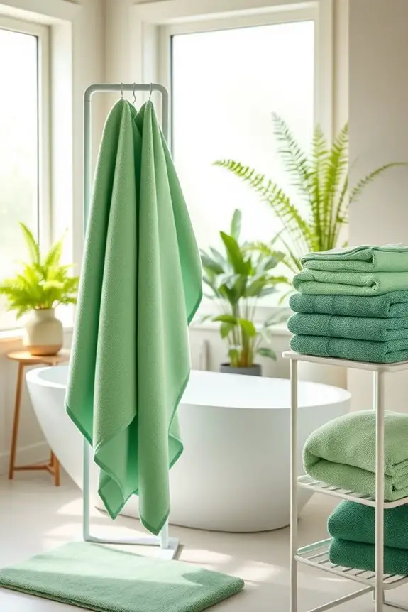 sustainable green bathroom linens