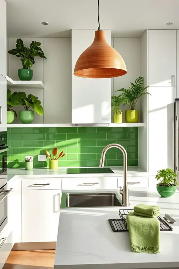 sustainable green kitchen decor