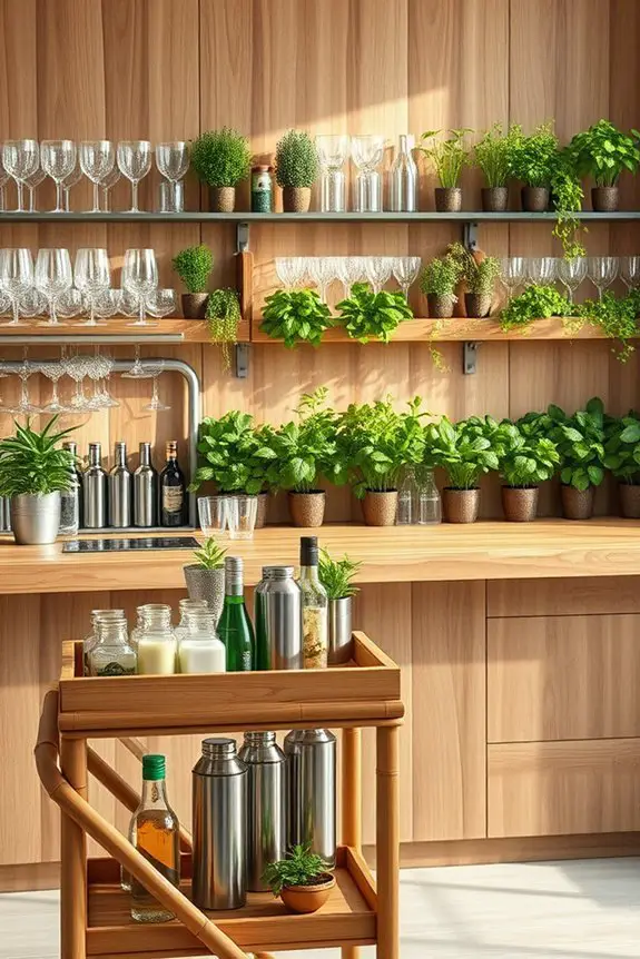 sustainable home bar setup