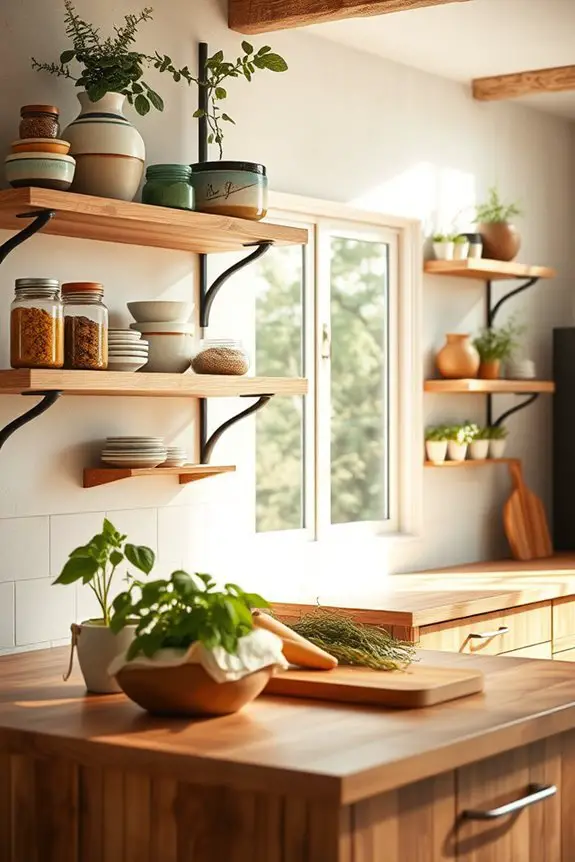 sustainable open shelving design