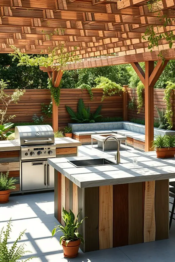 sustainable outdoor kitchen design