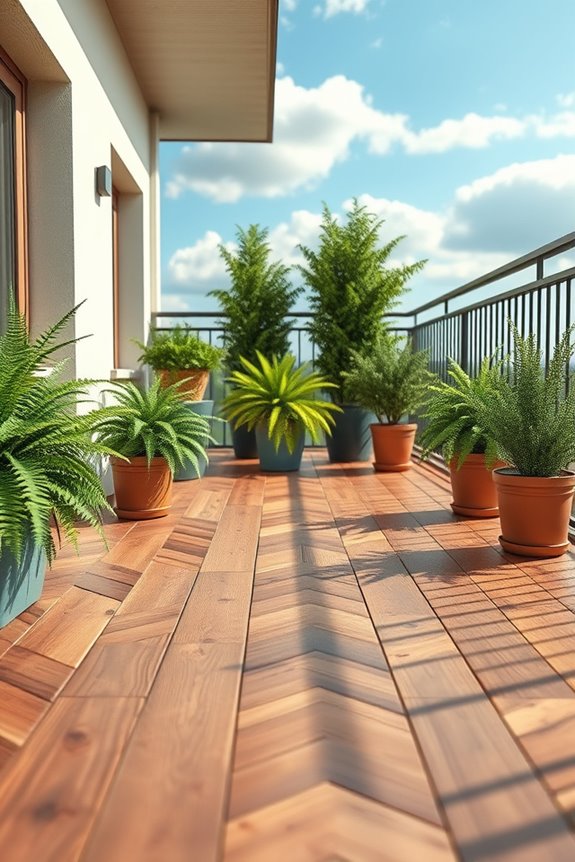 sustainable rustic balcony flooring