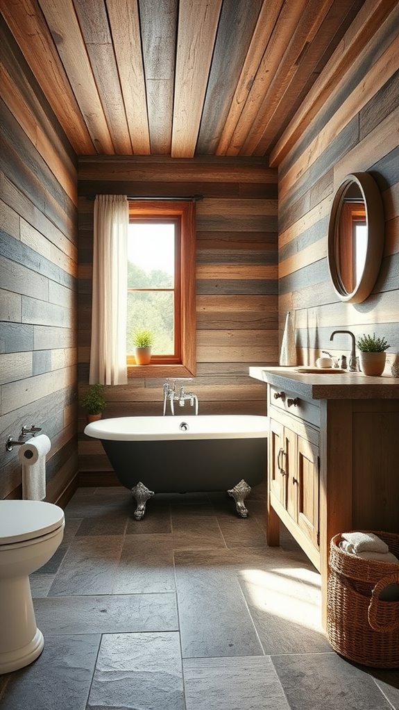sustainable rustic bathroom transformation