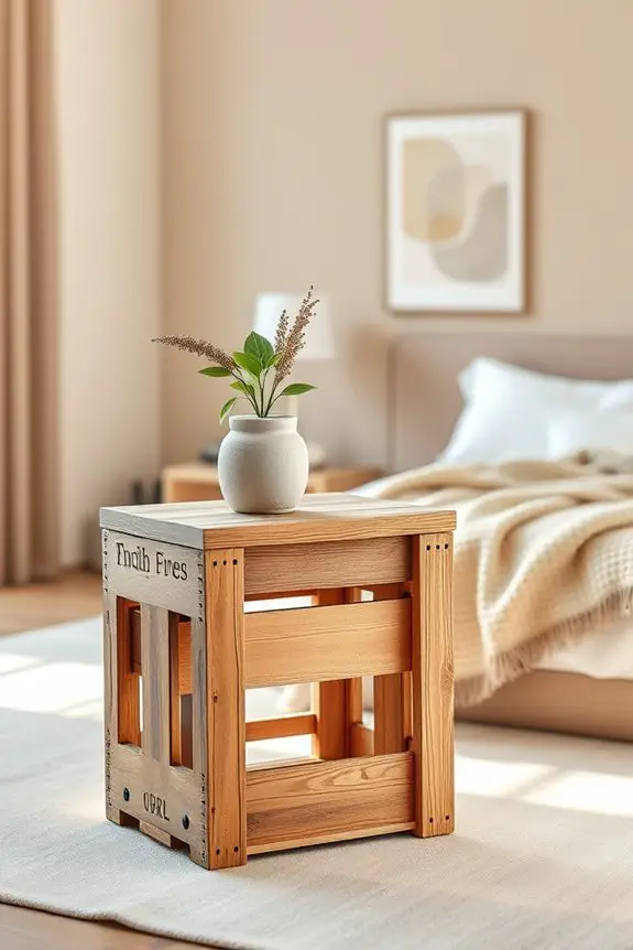 sustainable rustic side table