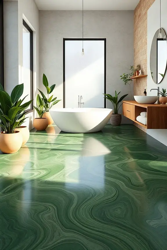 sustainable stylish bathroom flooring