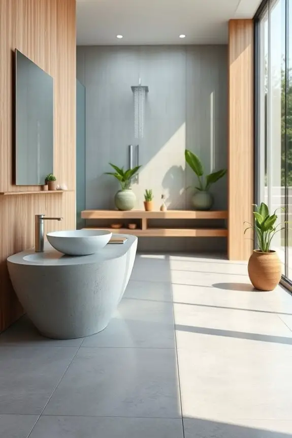 sustainable stylish bathroom materials