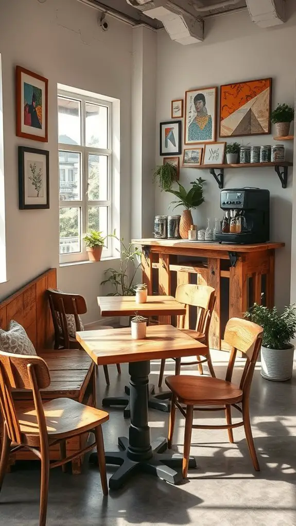 sustainable upcycled cafe decor