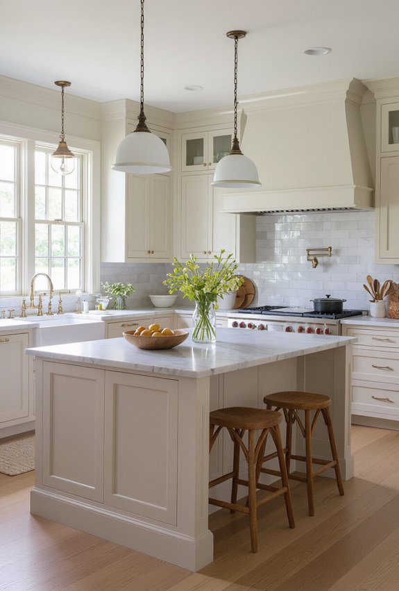 symmetrical central circulation kitchen layout