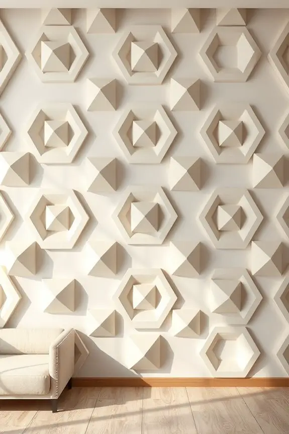 symmetrical polygon wall designs