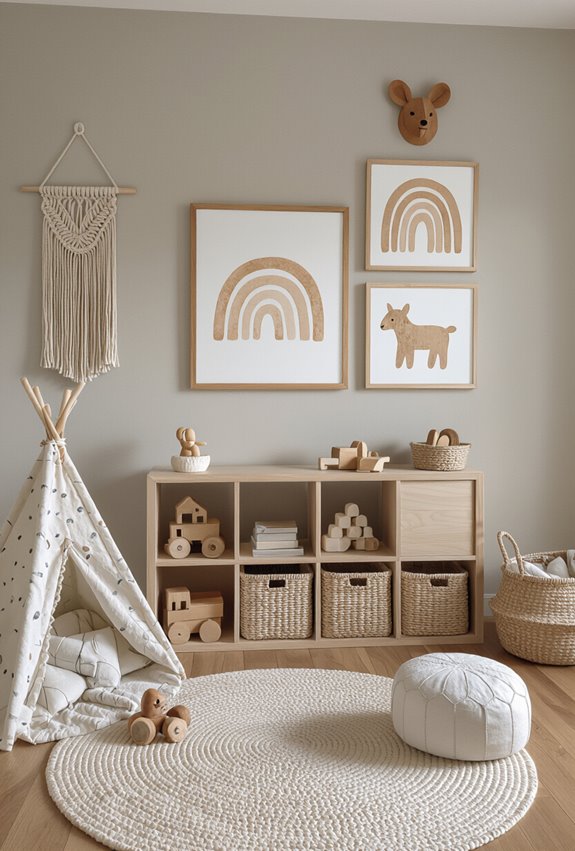 tactile muted boho playroom art