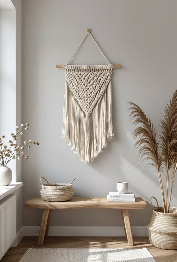 tactile neutral macram wallhangings