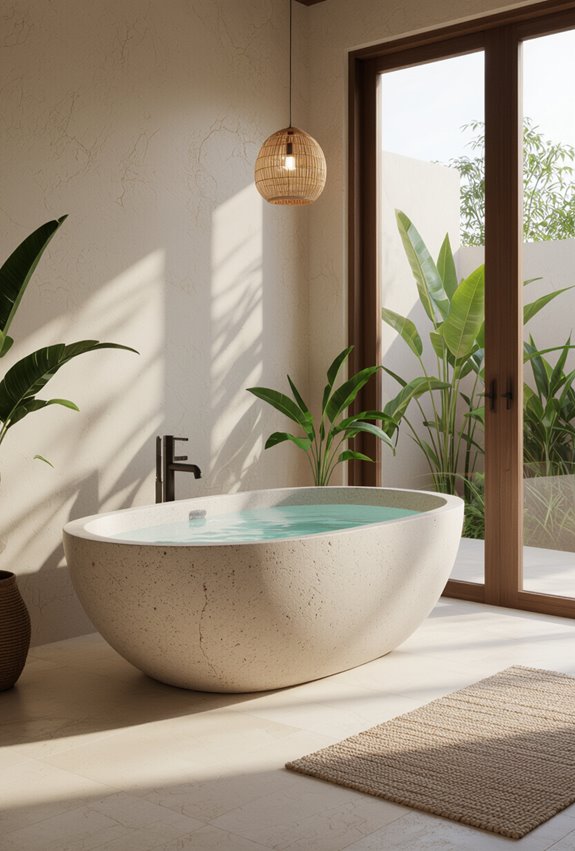 tactile stone bathtub centerpiece