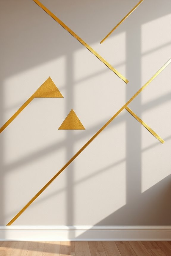 taped triangle wall designs