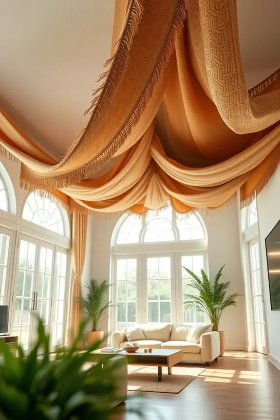 tapestry ceiling decor ideas