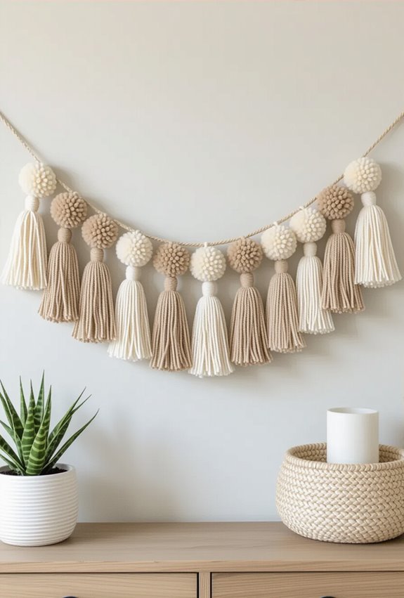 tassel and pom pom banner