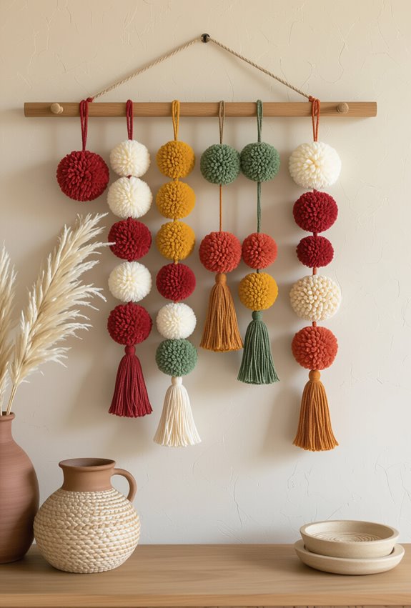 tassel and pom pom garlands