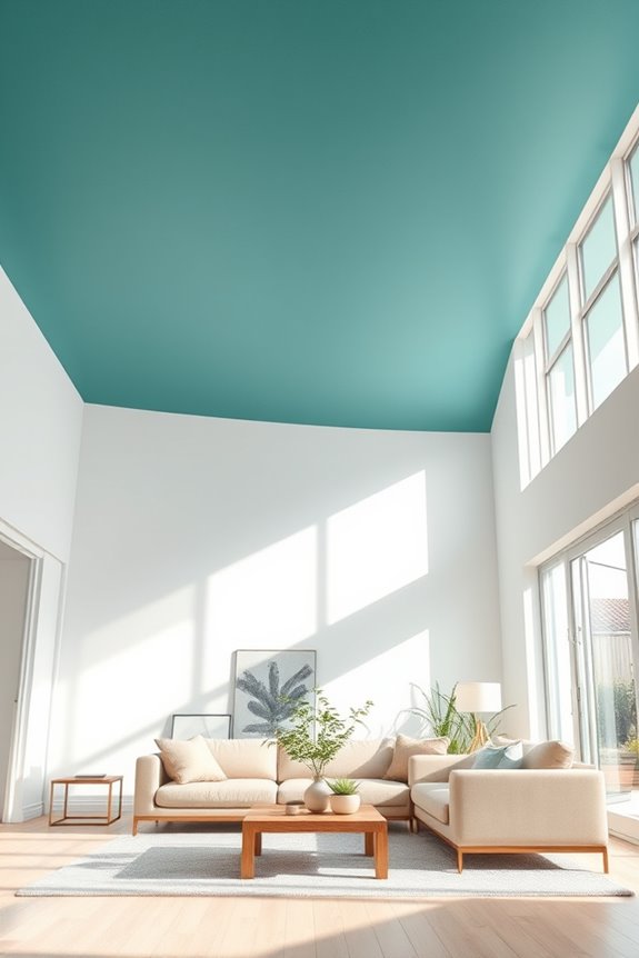 teal ceiling for tranquility