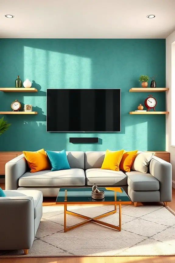teal green retro aesthetic