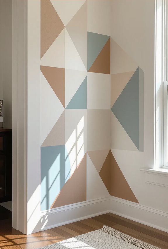 temporary geometric wall decor
