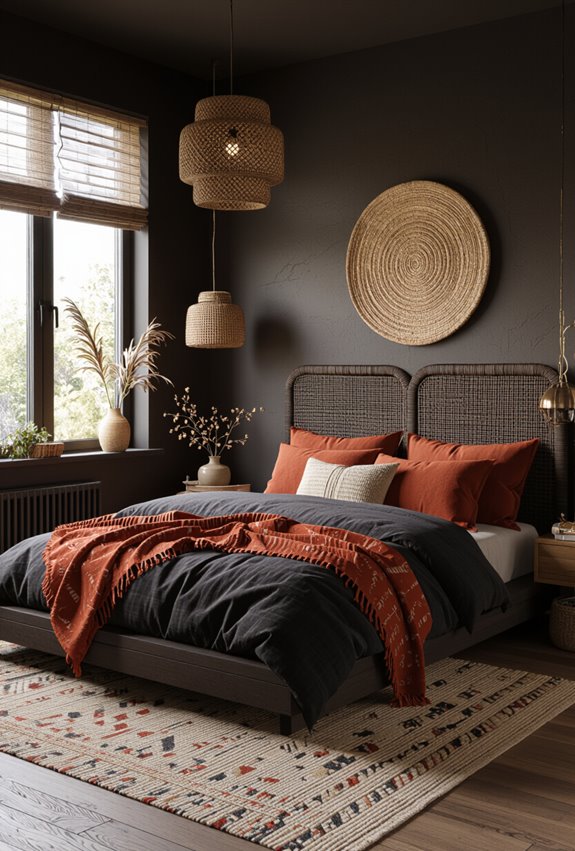 terracotta and ochre accents