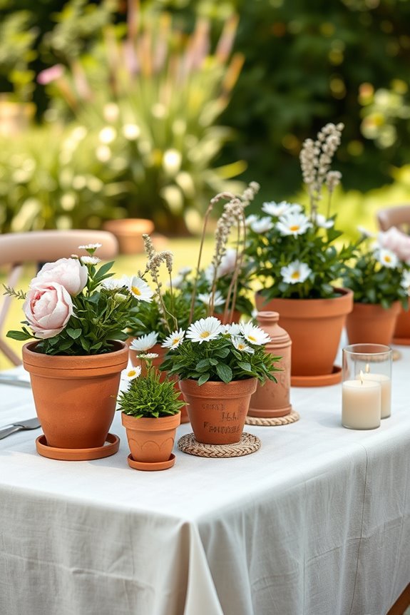 terracotta pots as decor