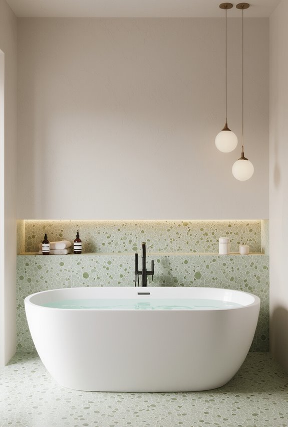 terrazzo countertop with green specks