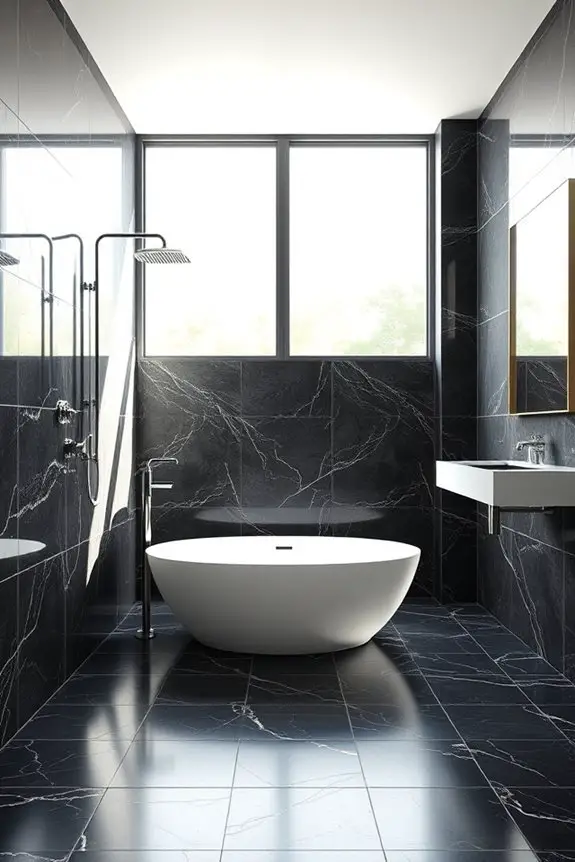 textured black granite elegance