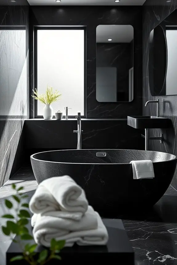 textured black granite elegance
