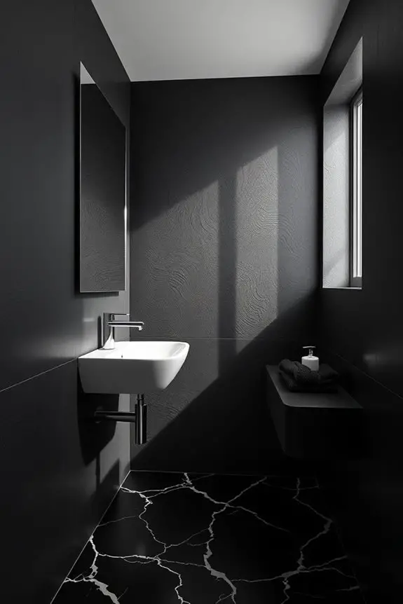 textured black wall elegance