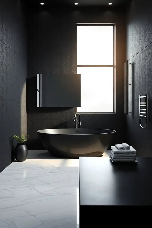 textured black wall elegance