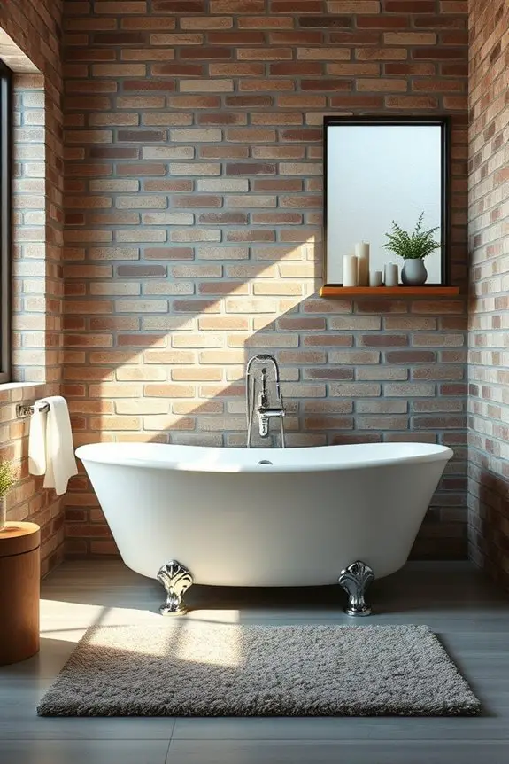 textured brick adds depth