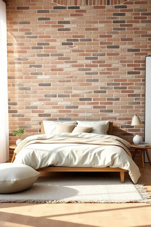 textured brick bedroom decor