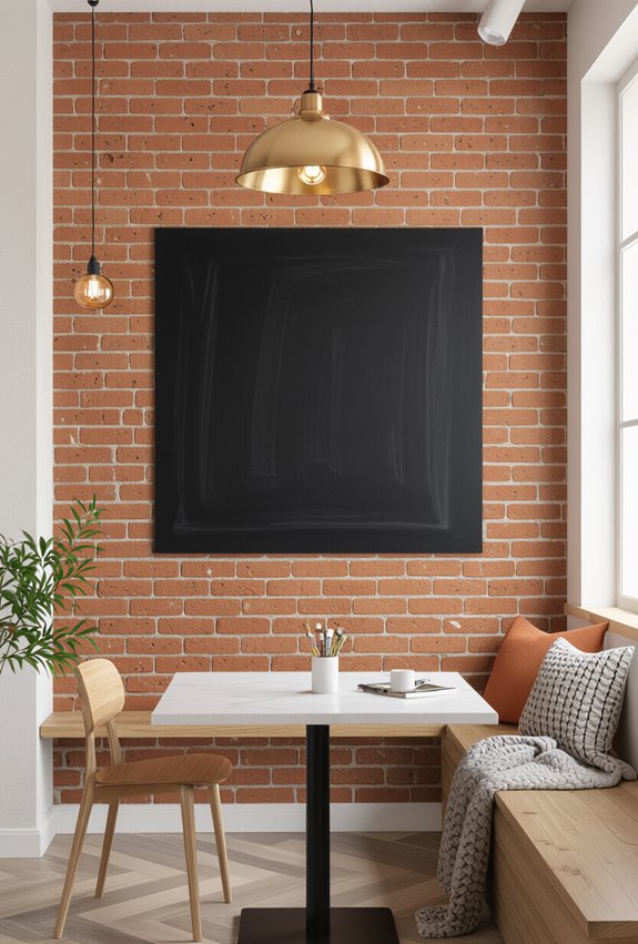 textured brick chalkboard wall