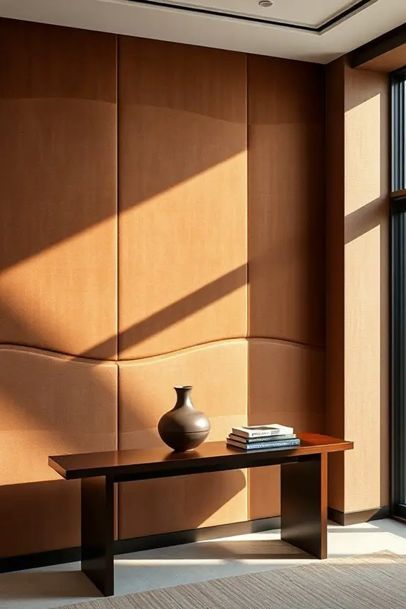textured brown fabric panels