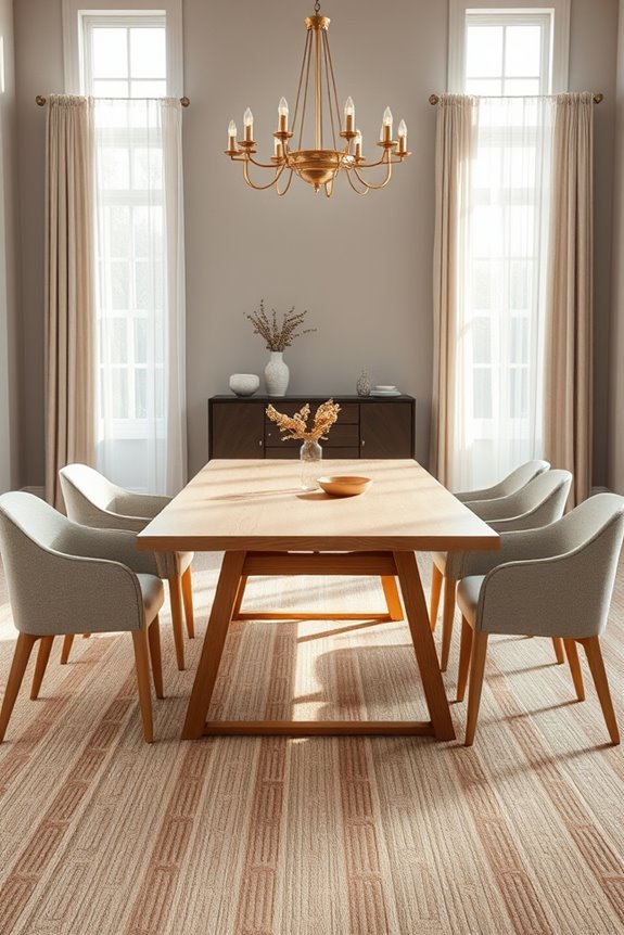textured carpets enhance dining