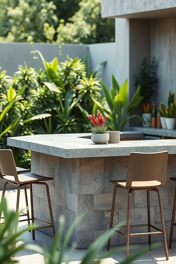 textured concrete bar design