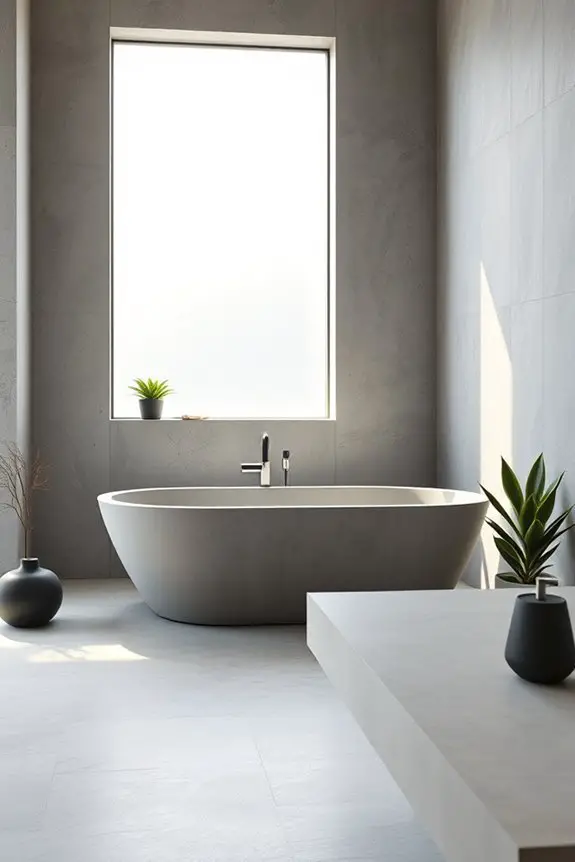 textured concrete bathroom accents