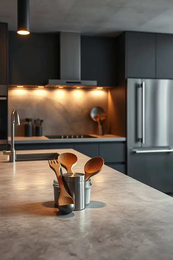 textured concrete kitchen countertops
