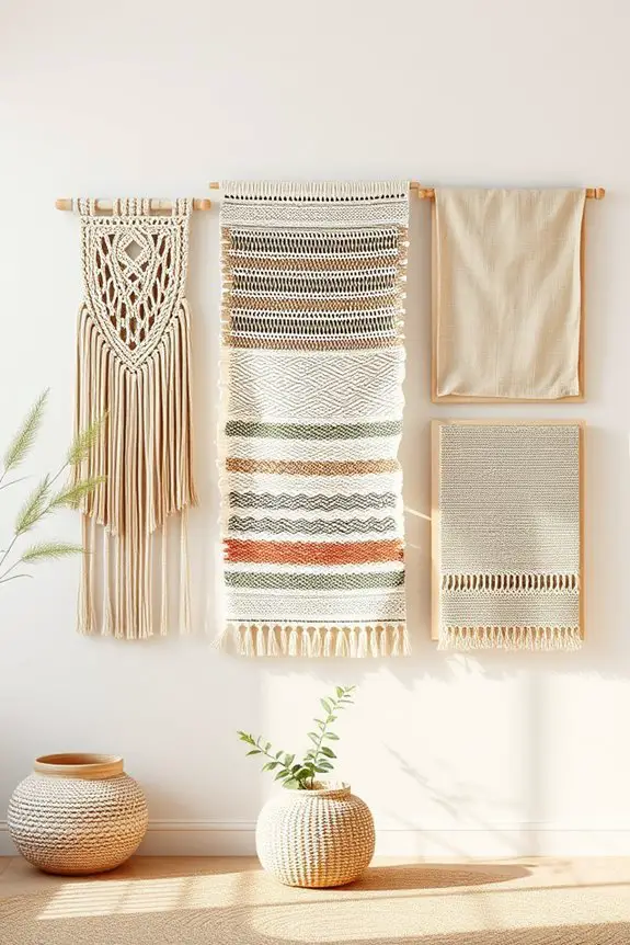 textured fabric wall art
